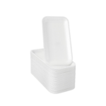 17s - 8.5''x4.5'' White Biodegradable Foam Tray/ 500per case - Image 2
