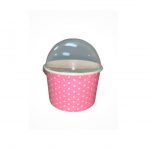 6pcs - Large Ice Cream Paper Cup Set W/Spoon/ Assorted Colors /200pks per cs