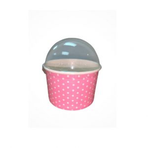 6pcs - Large Ice Cream Paper Cup Set W/Spoon/ Assorted Colors /200pks per cs