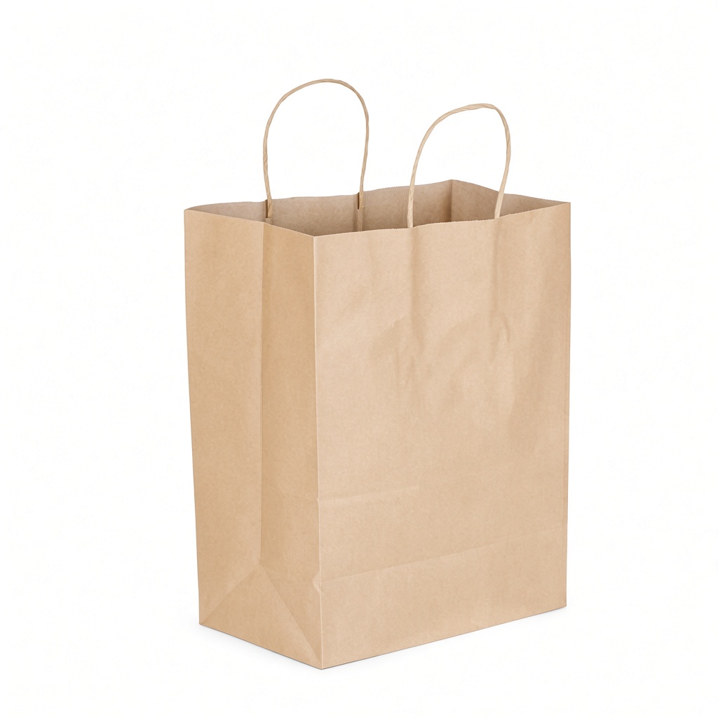 6284 25pcs - Biopack Medium Kraft Paper Bags / (8.5x5.5x10.5'' )200pcs per case - Image 1