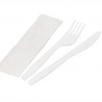 100ct - Fork, Knife & Napkin Wrapped /500pcs per cs/ #7 Combo