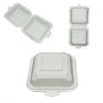 6'' - Biopack Burger Clamshell/White /500pcs per case