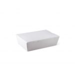 25ct - (6.5'' Lx 3.5''Wx 2.5''H) White Pre-Folded Poly Coated Paper Medium Lunch Box/ 8pks per case