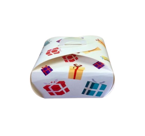 DF-mpbp christmas 25ct Printed Medium Pastry Box White (8pks per case) - Image 1