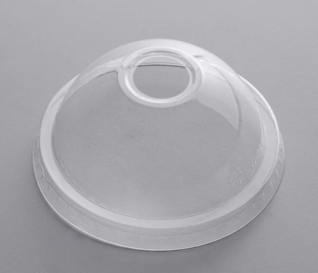Untitled design (12) 50pc - Clear Straw Hole Dome Lid (Fits 12oz Cups)/20pks of 50s per cs /1000's - Image 1