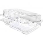 7.5''x 5'' x 2.5'' - Clear Shallow Hinged  Lunch Box /500 pcs per case