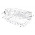 7.5''x 5'' x 2.75'' - Clear Hinged Medium Lunch Box Plastic /500pcs per case