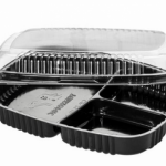 Black Entree Platter 3 Section (200pcs per case)