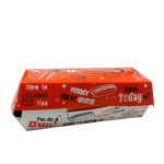 Orange Printed Paper Hotdog Box (8.5"Lx3.5"Wx2.75"H) / 200pcs per case