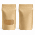 50ct - 5''x8'' Kraft Pouches Window /500pcs per case