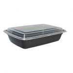 1000ml/33oz  - Rectangular Black Base/Clear Lid /150pcs per case