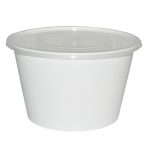 1000ml Round Tub White Base/Clr Lid /300pcs per case