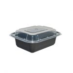 12oz - Rectangular Black Base & Clr Lid /240pcs per cs