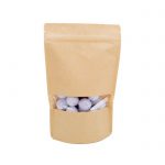 50ct - 5''x8'' Kraft Pouches Window /500pcs per case