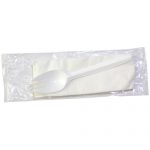 Bulk White Spork With Napkin/ 1000pcs per case