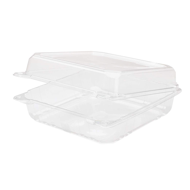 8”x 8” Pet Clamshell 1 Section Clear /160cs Container Central