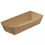 7''x2.75''x1.5'' - Bionature Kraft Hot Dog  Trays/ 1000pcs per cs
