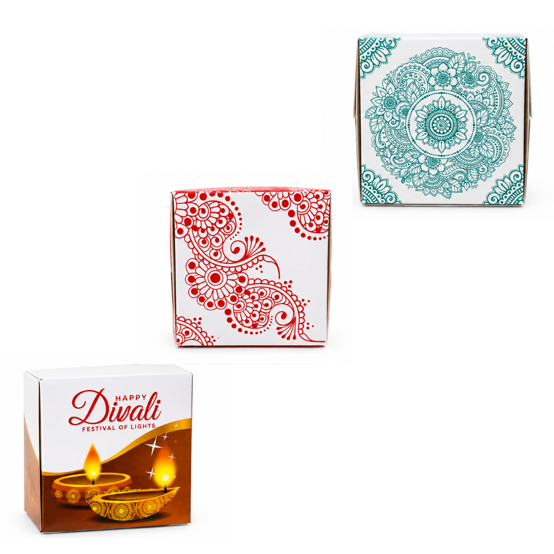 diwali boxes 4.25''x4.25'' - Printed Box/ 100per case - Image 1