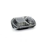 36oz - 2 Section Microwavable Black Base W/Lid /252 pcs per cs
