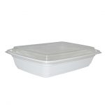 1000ml/33oz  - Rectangular White Base & Clear Lid /150pcs per case