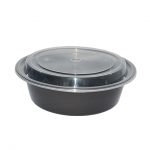 900ml - 7'' Round Black Base & Clear Lid / 150per cs
