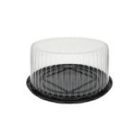 9'' - 5'' Tall Black Base With Clear Lid/ 50pcs per cs