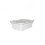 650ml/22oz  - Rectangular White Base With Clear Lid/ 300pcs per cs