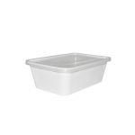 750ml/25oz - Rectangular White Base With Clear Lid/ 300pcs per cs