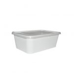 1000ml/32oz  - Rectangular Container White Base & Clear Lid/ 300pcs per cs