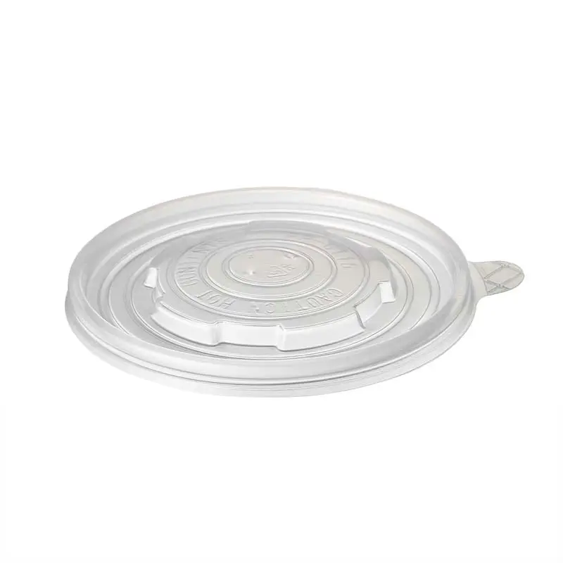 paper food container lids (5) Plastic Lids for 16oz White Soup Bowls/500pcs per cs - Image 1
