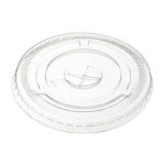 50ct - Flat Lid For 16oz Pet Cups With Straw Hole/20pks per case