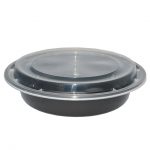 48oz - 9'' Round Black Base Bowl With Lids/150pcs per case