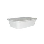 1250ml/42oz -Rectangular White Base & Clear Lid/150pcs per case