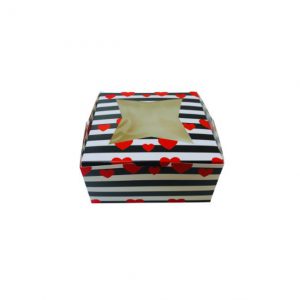 6'' - Printed Window Box With 4 Cavity Cupcake Inserts /100pcs per case