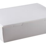 25pc - (8.5''Lx 5.5''Wx 2.25''H) White Pre-Folded Poly Coated Large Lunch Box /4pks per case