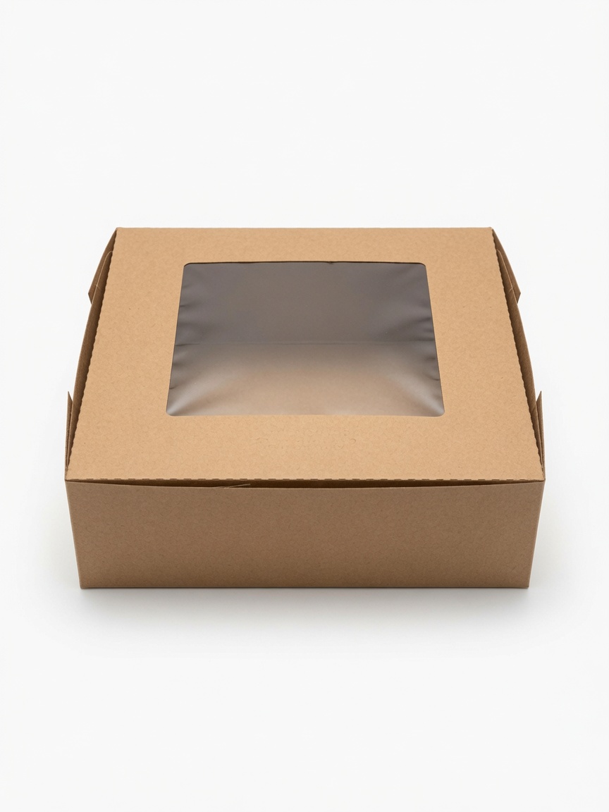 e43me 13" Kraft Window Box (50pcs per case) - Image 1
