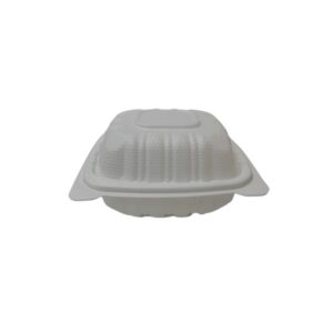 6''x 6'' - Eco Friendly White Burger Microwaveable Clamshell/250pcs per cs