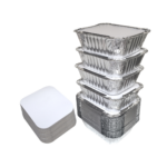 8pk - 1lb (6"Lx5"Wx2"H) Oblong Aluminum Pans with Paper Lid / 72pks per case