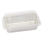 2lb - 7.5''(L) x 4.5'' (W) x2'' (H) Loaf Aluminum Foil Pan with Clear Lids/ 250pcs per case