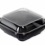 7''x7''x3'' - Square Black Base Clear Lid Salad Container/200pcs per case