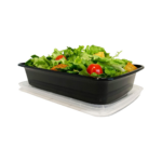 27oz Rectangular Black Base & Clear Lid - 200cs