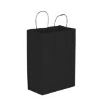 25pcs - Biopack Small Black Paper Bags / (8x4.5x10.5'') 200pcs per case