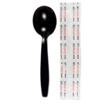 1000ct - Rhinopack Individually Wrapped Black Soup Spoons