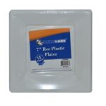 15pc -7'' White Square Plastic Plate /48pks per case