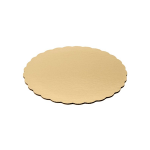 10'' Gold Scallop Edge Gold Cake Circle/ 300pcs per case