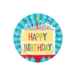 8pc - Birthday Paper Plate Cake/Candles Theme/ 12pks per cs