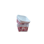 15pc - 2.5''(L)x2.5''(W) x1.5''(H) Mini Square Printed Pattern Baking Cups (Heart) - Image 2