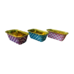 15pc - 2.5''(L)x2.5''(W) x1.5''(H) Mini Square Printed Pattern Baking Cups (Brown)