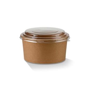 32oz Kraft Bowls & PET Clear Lids/300pcs per case