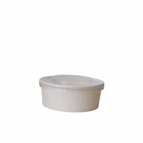 4oz White Paper Bowl & Clear Lid/1000pcs per case - Image 1